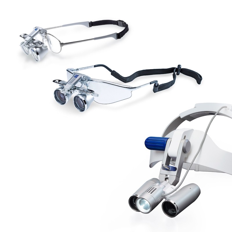 Three different Zeiss medical and dental loupes supplied by Brisbane optometry practice of Dean Samarkovski Optometrist