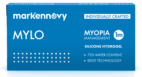 Box of MYLO myopia control contact lenses
